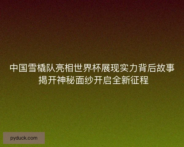 中国雪橇队亮相世界杯展现实力背后故事 揭开神秘面纱开启全新征程